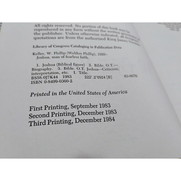 JOSHUA: MAN OF FEARLESS FAITH By W. Phillip Keller - Hardcover *Mint Condition* - Picture 7 of 10